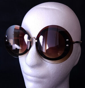 NYS Collection Gold Brown Oversized Fashion Round Sunglasses Varanda 4738 Lens
